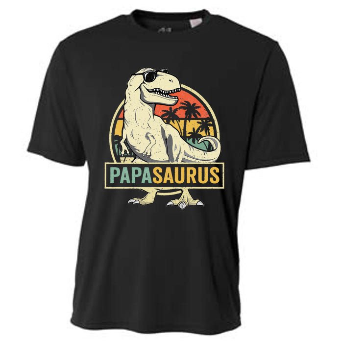 Papasaurus T Rex Dinosaur Papa Saurus Family Matching Cooling Performance Crew T-Shirt