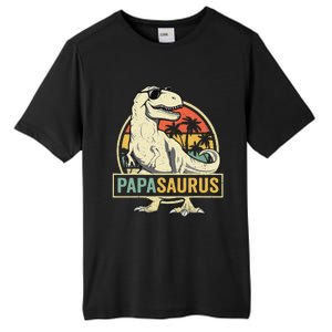 Papasaurus T Rex Dinosaur Papa Saurus Family Matching Tall Fusion ChromaSoft Performance T-Shirt