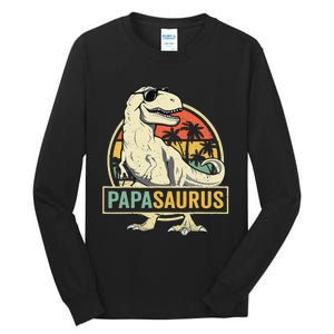 Papasaurus T Rex Dinosaur Papa Saurus Family Matching Tall Long Sleeve T-Shirt