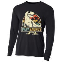 Papasaurus T Rex Dinosaur Papa Saurus Family Matching Cooling Performance Long Sleeve Crew