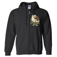 Papasaurus T Rex Dinosaur Papa Saurus Family Matching Full Zip Hoodie