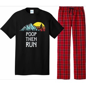 Poop Then Run! Funny Trail Running Graphic Pajama Set