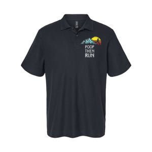 Poop Then Run! Funny Trail Running Graphic Softstyle Adult Sport Polo