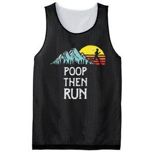 Poop Then Run! Funny Trail Running Graphic Mesh Reversible Basketball Jersey Tank