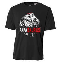 PAPAsaurus T rex Dinosaur Funny PAPA Saurus Family Matching Cooling Performance Crew T-Shirt