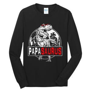 PAPAsaurus T rex Dinosaur Funny PAPA Saurus Family Matching Tall Long Sleeve T-Shirt