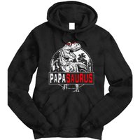 PAPAsaurus T rex Dinosaur Funny PAPA Saurus Family Matching Tie Dye Hoodie