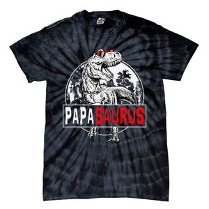 PAPAsaurus T rex Dinosaur Funny PAPA Saurus Family Matching Tie-Dye T-Shirt