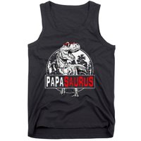 PAPAsaurus T rex Dinosaur Funny PAPA Saurus Family Matching Tank Top