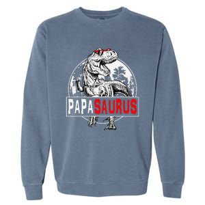 PAPAsaurus T rex Dinosaur Funny PAPA Saurus Family Matching Garment-Dyed Sweatshirt