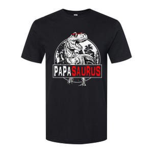 PAPAsaurus T rex Dinosaur Funny PAPA Saurus Family Matching Softstyle CVC T-Shirt