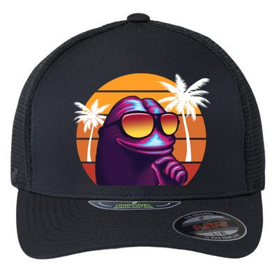 Pepe Tropical Retro Sunset Flexfit Unipanel Trucker Cap