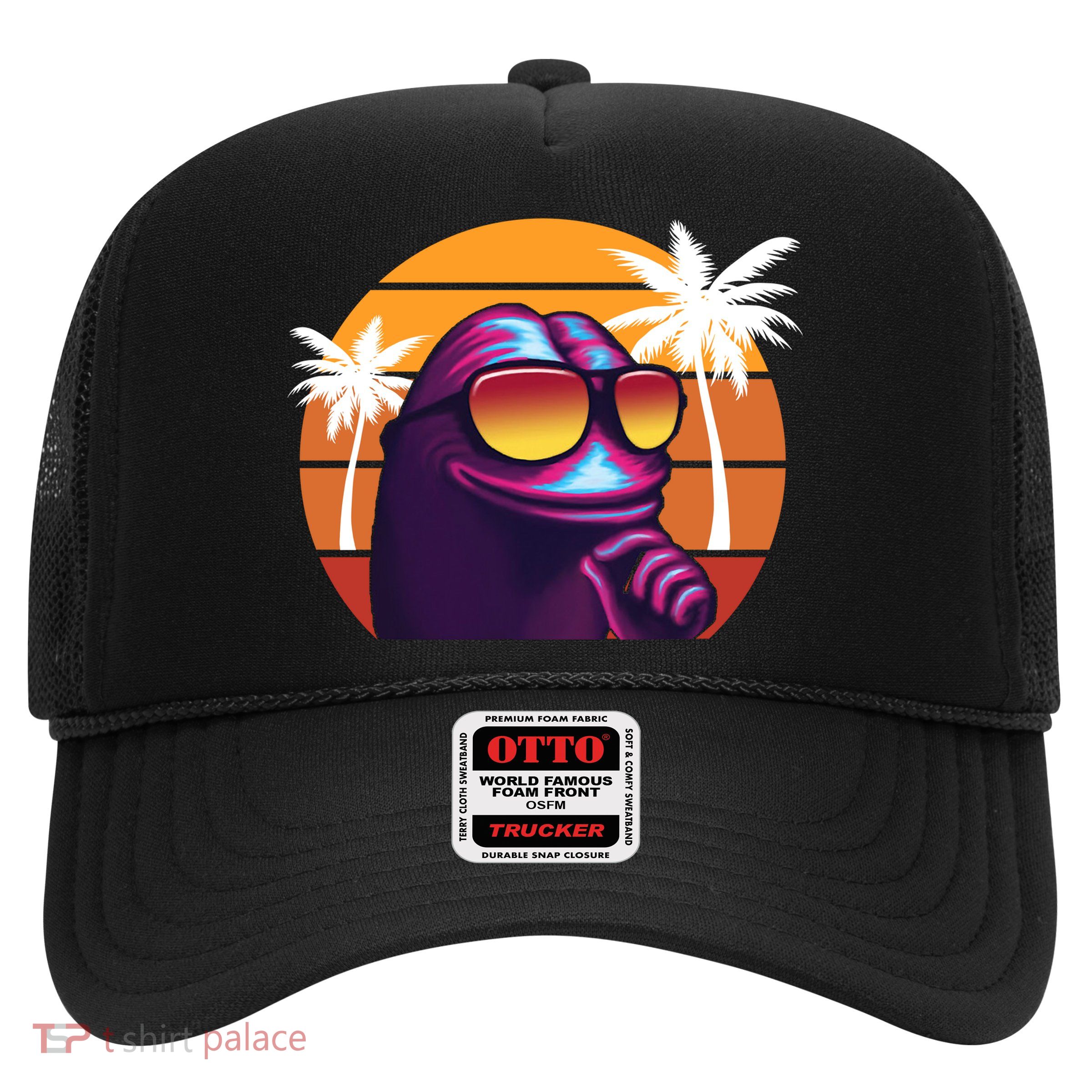 Pepe Tropical Retro Sunset Trucker Hat