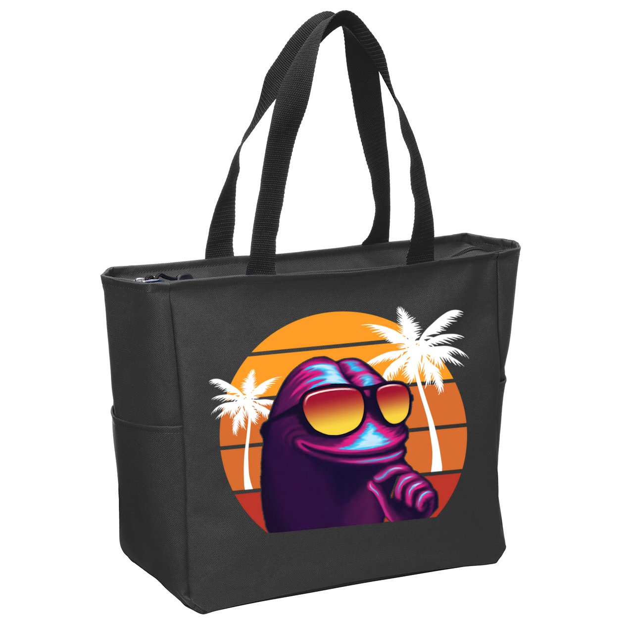 Pepe Tropical Retro Sunset Zip Tote Bag