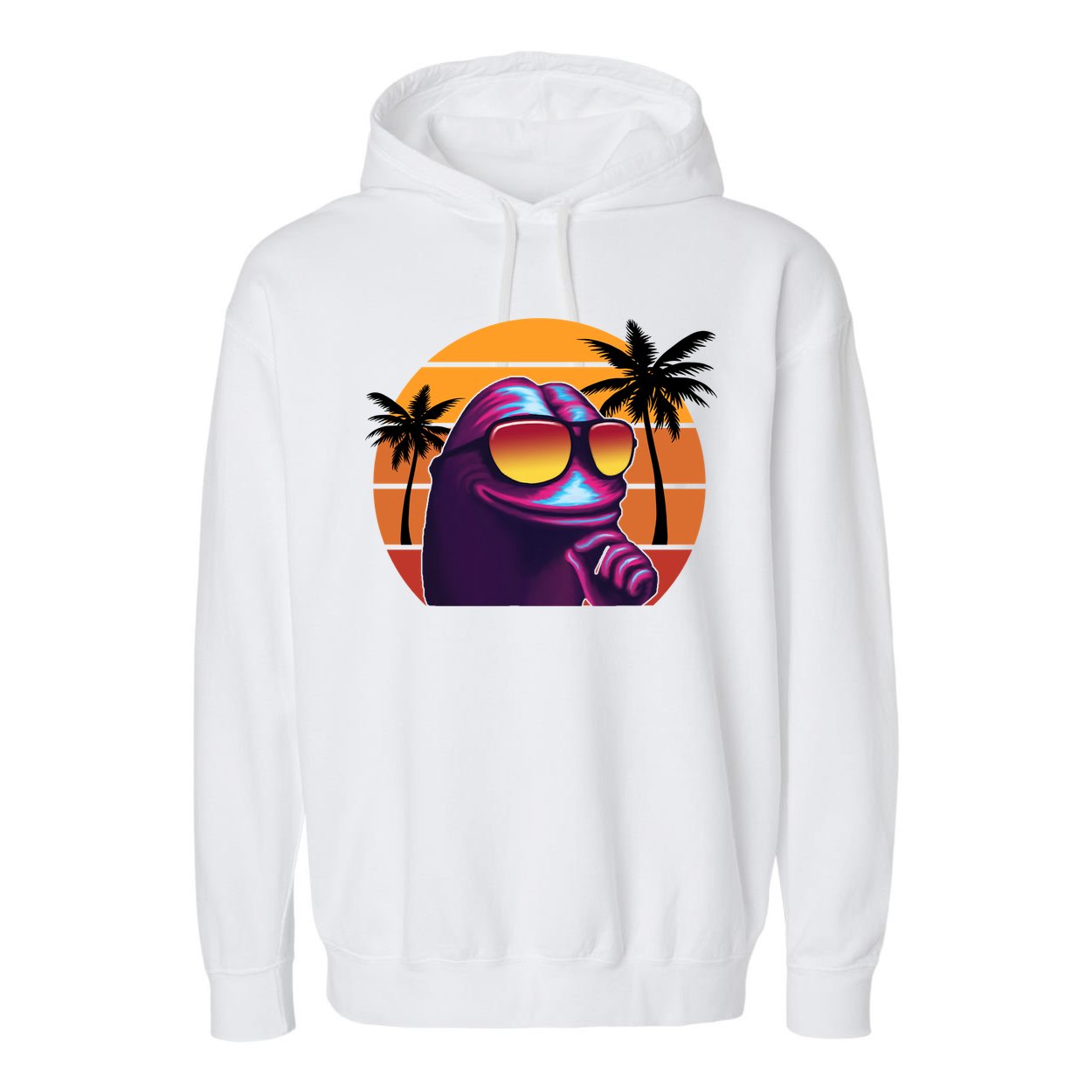 Pepe Tropical Retro Sunset Garment-Dyed Fleece Hoodie