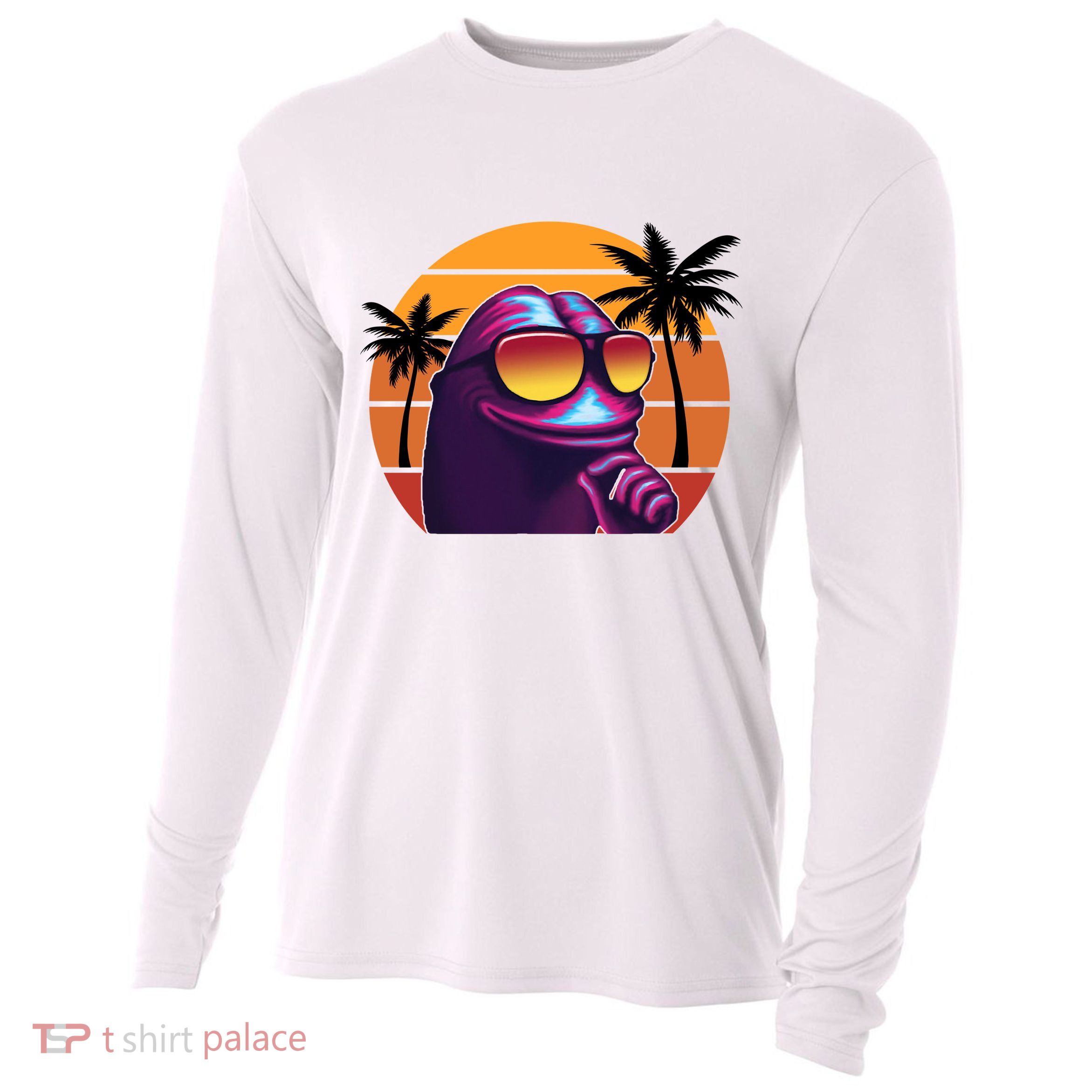 Pepe Tropical Retro Sunset Cooling Performance Long Sleeve Crew