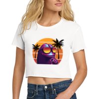 Pepe Tropical Retro Sunset Women's Crop Top Tee