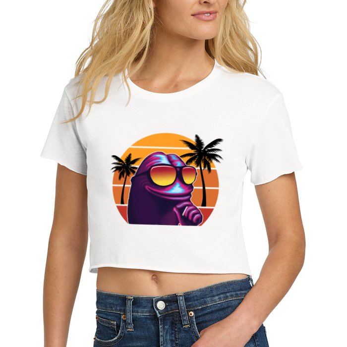 Pepe Tropical Retro Sunset Women's Crop Top Tee