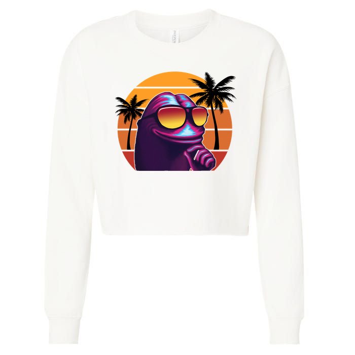 Pepe Tropical Retro Sunset Cropped Pullover Crew