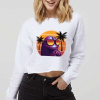 Pepe Tropical Retro Sunset Cropped Pullover Crew