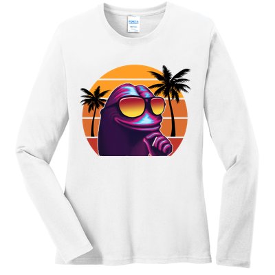 Pepe Tropical Retro Sunset Ladies Long Sleeve Shirt
