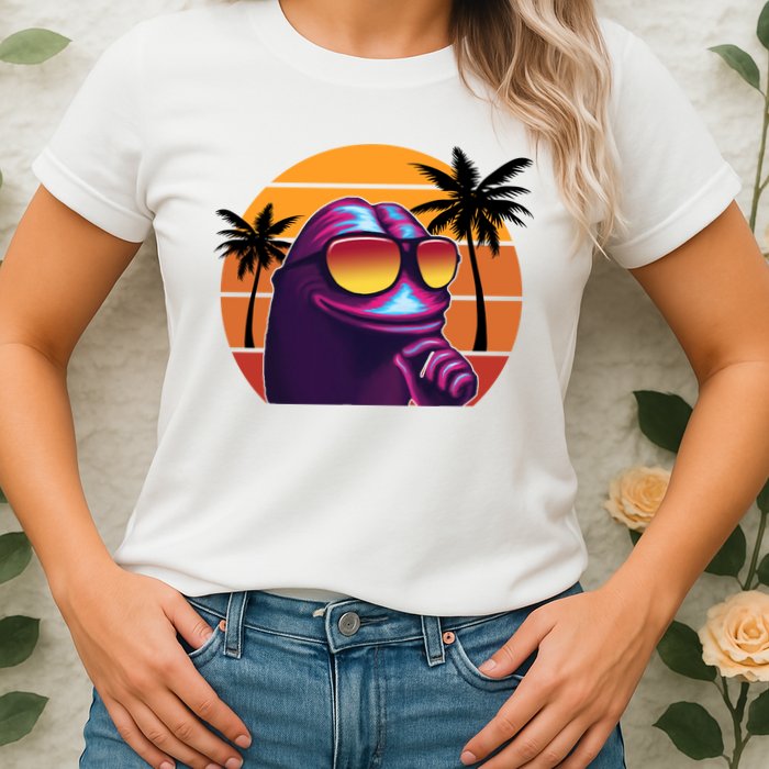 Pepe Tropical Retro Sunset Womens T-Shirt