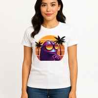 Pepe Tropical Retro Sunset Womens T-Shirt