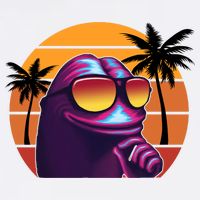 Pepe Tropical Retro Sunset Womens T-Shirt