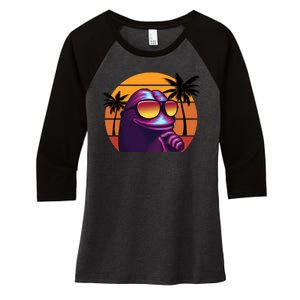 Pepe Tropical Retro Sunset Women's Tri-Blend 3/4-Sleeve Raglan Shirt