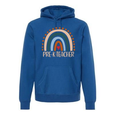 Pregiftk Teacher Rainbow Appreciation Day Hello Back To School Cute Gift Premium Hoodie