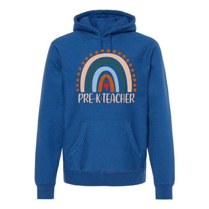 Pregiftk Teacher Rainbow Appreciation Day Hello Back To School Cute Gift Premium Hoodie