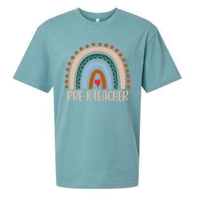 Pregiftk Teacher Rainbow Appreciation Day Hello Back To School Cute Gift Sueded Cloud Jersey T-Shirt