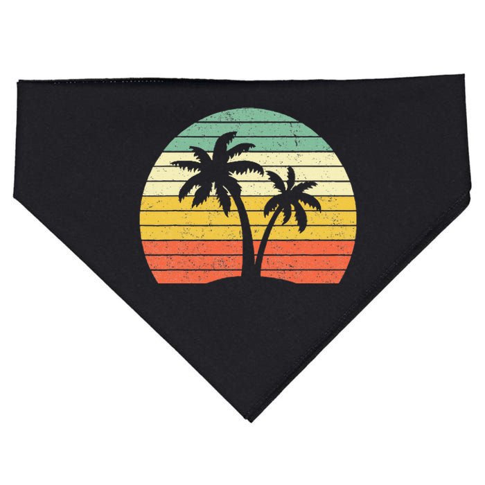 Palm Tree Retro Tropical Beach USA-Made Doggie Bandana