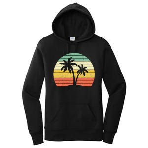 Palm Tree Retro Tropical Beach Women's Pullover Hoodie