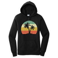 Palm Tree Retro Tropical Beach Women's Pullover Hoodie