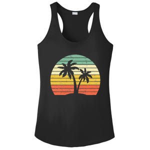 Palm Tree Retro Tropical Beach Ladies PosiCharge Competitor Racerback Tank