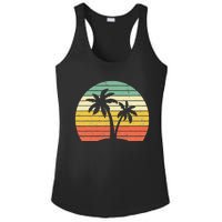 Palm Tree Retro Tropical Beach Ladies PosiCharge Competitor Racerback Tank