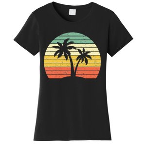 Palm Tree Retro Tropical Beach Women's T-Shirt