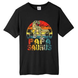 Papasaurus T Rex Dinosaur Funny Papa Saurus Family Matching Gift Tall Fusion ChromaSoft Performance T-Shirt