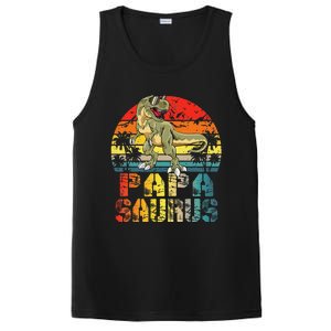 Papasaurus T Rex Dinosaur Funny Papa Saurus Family Matching Gift PosiCharge Competitor Tank