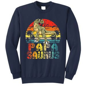 Papasaurus T Rex Dinosaur Funny Papa Saurus Family Matching Gift Sweatshirt