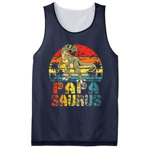 Papasaurus T Rex Dinosaur Funny Papa Saurus Family Matching Gift Mesh Reversible Basketball Jersey Tank