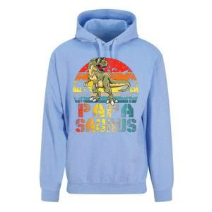 Papasaurus T Rex Dinosaur Funny Papa Saurus Family Matching Gift Unisex Surf Hoodie