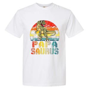 Papasaurus T Rex Dinosaur Funny Papa Saurus Family Matching Gift Garment-Dyed Heavyweight T-Shirt