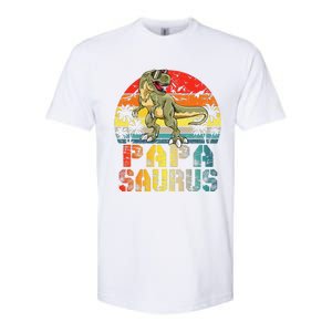 Papasaurus T Rex Dinosaur Funny Papa Saurus Family Matching Gift Softstyle CVC T-Shirt