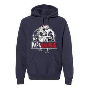 PAPAsaurus T Rex Dinosaur Funny PAPA Saurus Family Matching Premium Hoodie