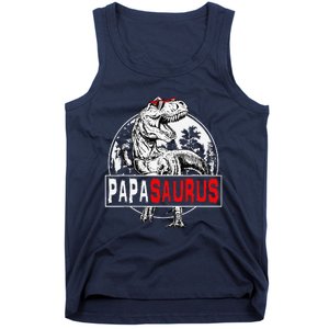 PAPAsaurus T Rex Dinosaur Funny PAPA Saurus Family Matching Tank Top