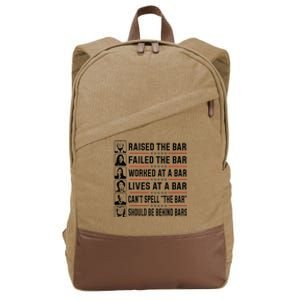 Pro Trump Raised The Bar Funny Political Anti Biden Meme Cotton Canvas Backpack