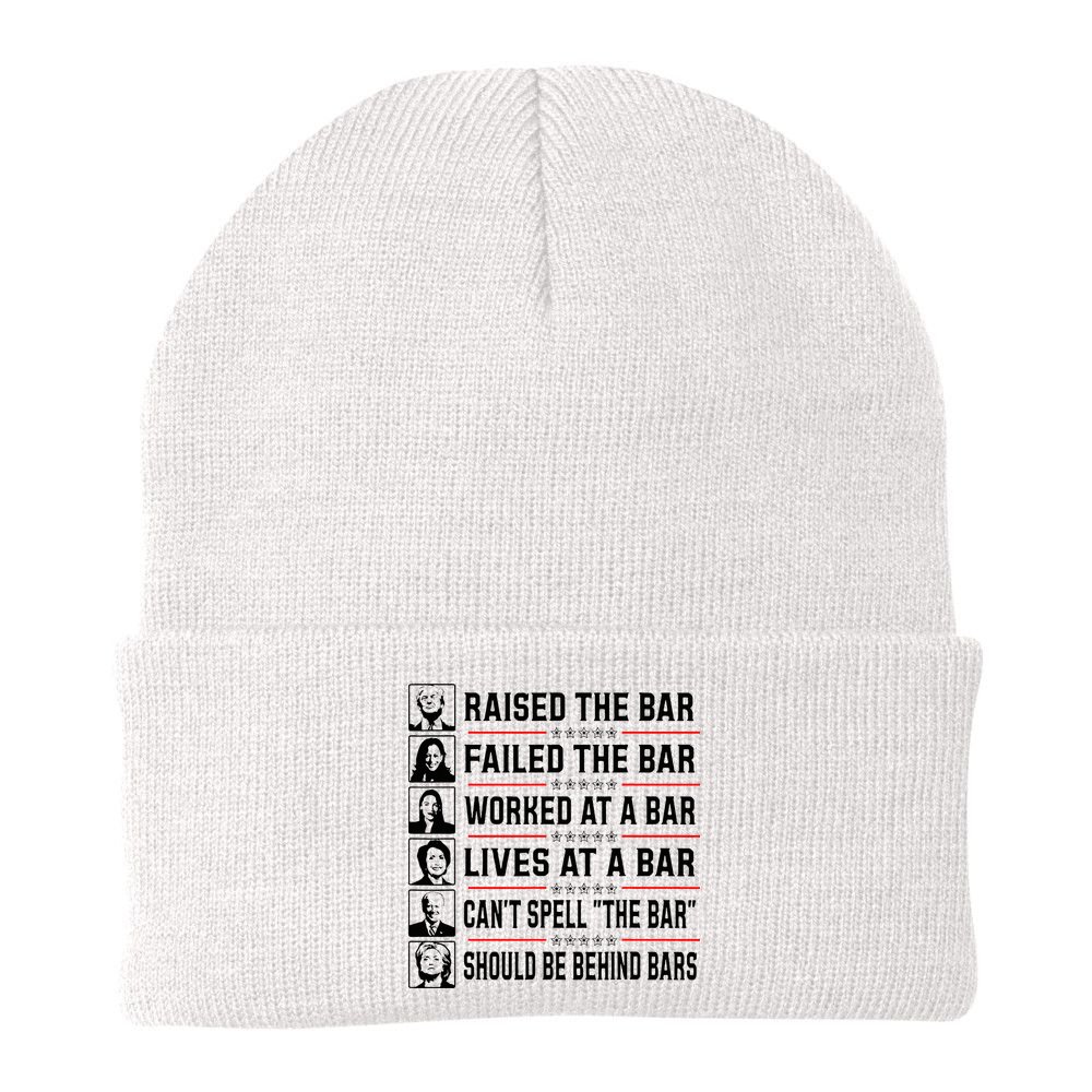 Pro Trump Raised The Bar Funny Political Anti Biden Meme Beanie