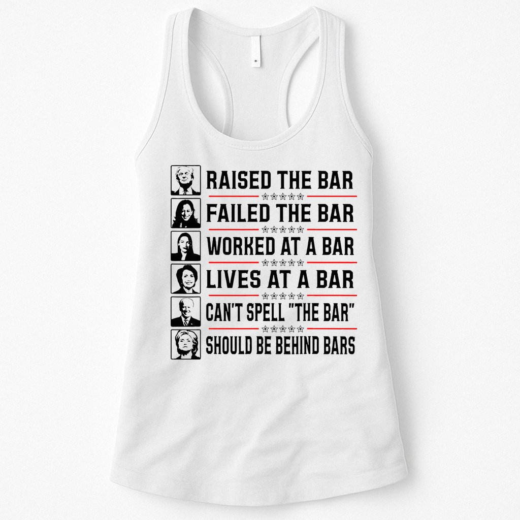 Pro Trump Raised The Bar Funny Political Anti Biden Meme Womens Tank Top